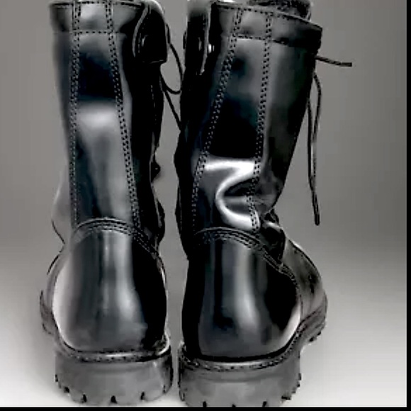 Rocky 2095 Paraboot Side Zip Lace Up Cap Toe Black Leather Work Boot Mens 10M - Picture 4 of 10